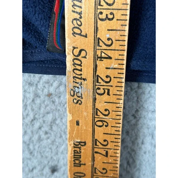 Layers Mens Navy Blue Fleece Vest Full Zip Pockets Outdoor Casual Size M - Picture 7 of 9